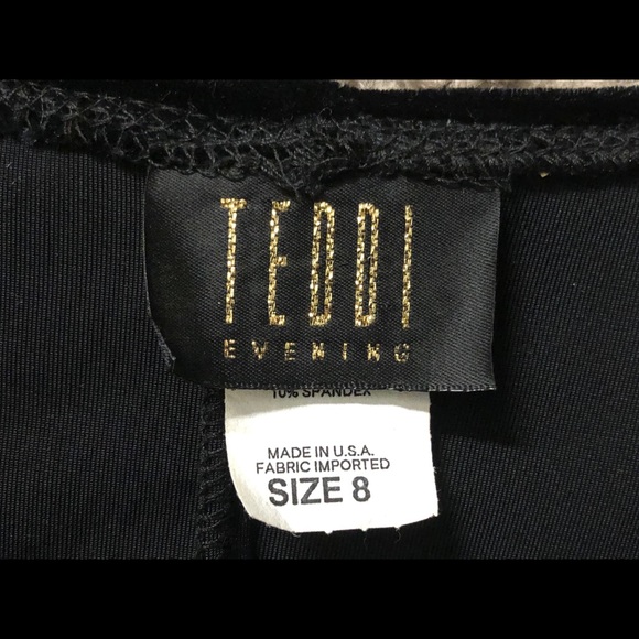 Teddi Evening Velvet Dress 8 Elegant Classic A-Line Stretch Dress - Picture 6 of 11